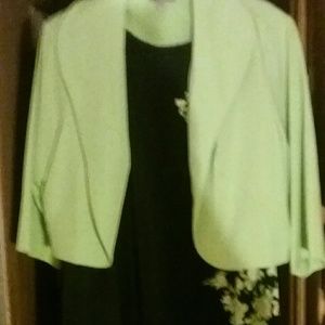 Dress with lime green jacket